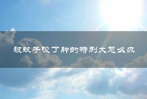 被蚊子咬了肿的特别大怎么办