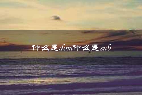 什么是dom什么是sub